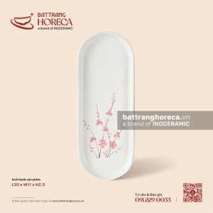 Đĩa dài sâu lòng 30 x 11.5cm - Đào Hồng