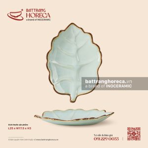 Đĩa lá hồng 25 x 17.5cm - Thanh Ngọc