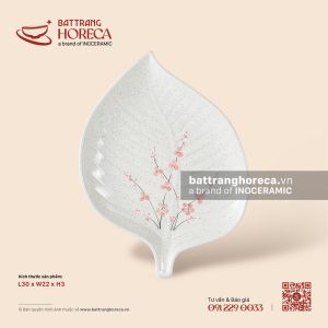 Đĩa lá trầu 30 x 22cm - Đào Hồng