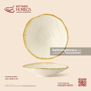 Đĩa salad méo 22cm - Mộc Sa