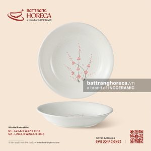 Đĩa tròn sâu lòng vành loe - Đào Hồng