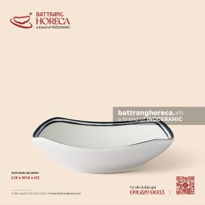 Đĩa vuông sâu 14cm - Tịnh Tuyến - Men ngà