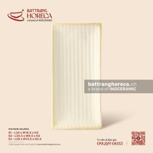 Khay chữ nhật ảo vân chuối dài - Mộc Sa