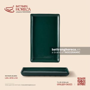 Khay chữ nhật thành 26 x 16cm - Lục Diệp