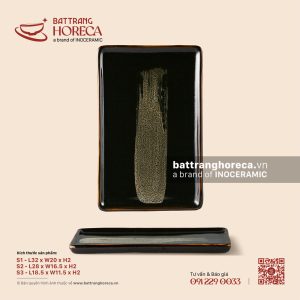 Khay chữ nhật viền thành - Huyền Sa