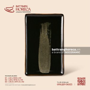 Khay chữ nhật viền thành - Huyền Sa