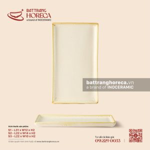 Khay chữ nhật viền thành dài - Mộc Sa