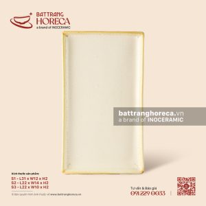 Khay chữ nhật viền thành dài - Mộc Sa