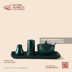 Khay hũ đựng gia vị 34 x 10cm - Lục Diệp