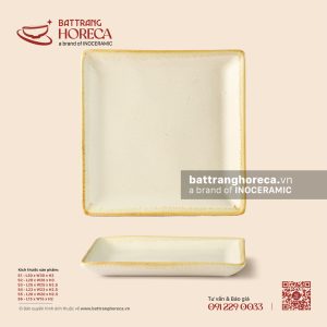 Khay vuông - Mộc Sa - Bát Tràng Horeca Khay vuông - Mộc Sa