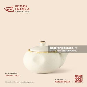 Lọ (bình) mắm tương dáng ấm 10 x 7.5cm - Mộc Sa