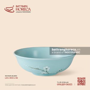 Tô (bát) loe 23cm - Đào Trắng