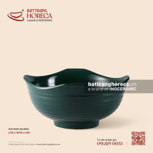 Tô (bát) vuông vành lượn 18cm - Lục Diệp