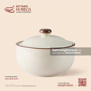 Âu súp (soup) có nắp 14cm - Trứng Sáo