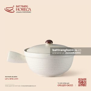 Âu (thố) chuôi 21 x 16cm - Ưu Đàm
