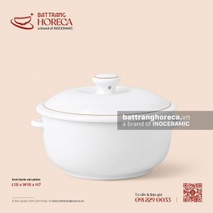 Âu (thố) cơm 18 x 16cm - Minh Nguyệt chỉ vàng
