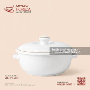 Âu (thố) cơm 20 x 18cm - Minh Nguyệt chỉ vàng
