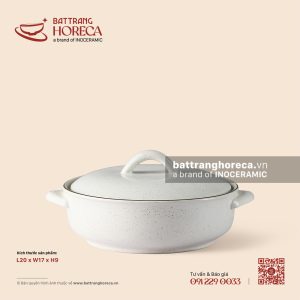Âu (thố) dẹt 20 x 17cm - Ưu Đàm