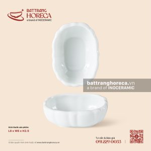 Bát (đĩa) gia vị bầu dục lượn 8 x 6cm - Minh Nguyệt