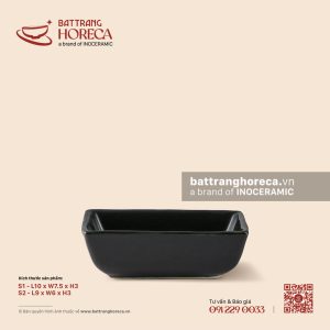 Bát (đĩa) gia vị chữ nhật - U Linh