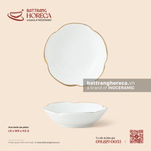 Bát (đĩa) gia vị muối hoa 9cm - Minh Nguyệt chỉ vàng