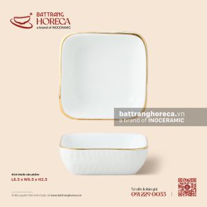 Bát (đĩa) gia vị muối vuông 6.5cm - Minh Nguyệt chỉ vàng