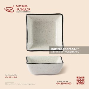 Bát (đĩa) gia vị muối vuông 7cm - Ưu Đàm
