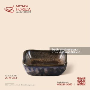Bát (đĩa) gia vị muối vuông 7cm - Ô Vân