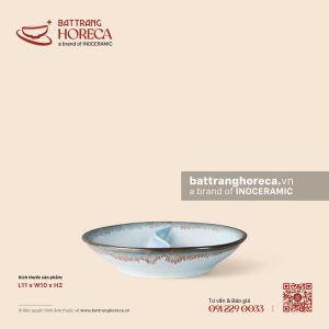 Bát (đĩa) gia vị oval 2 ngăn 11 x 10cm - Diêm Lam