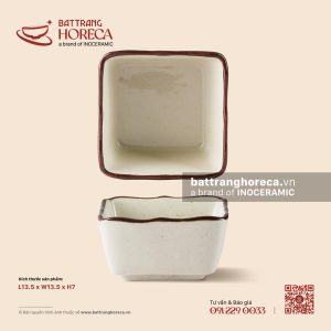 Bát vuông miệng lượn 13.5cm - Trứng Sáo