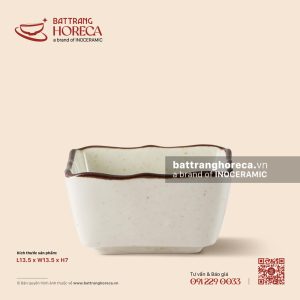 Bát vuông miệng lượn 13.5cm - Trứng Sáo