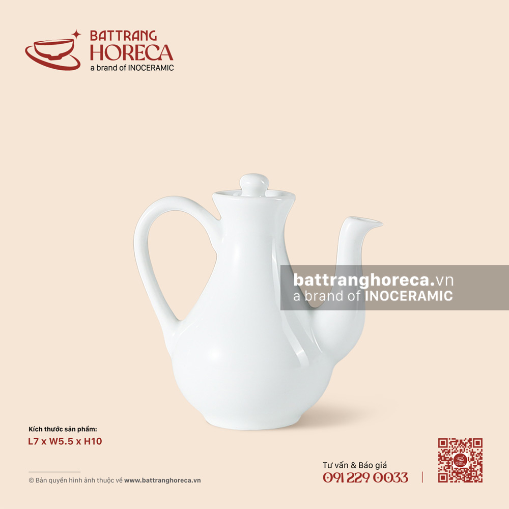 Bình (ấm) mắm tương 7 x 5.5cm - Minh Nguyệt - Bát Tràng Horeca Bình (ấm) mắm tương 7 x 5.5cm - Minh Nguyệt