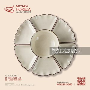 Bộ bát đĩa Hoa mặt trời - Trứng Sáo