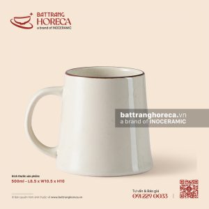 Ly (cốc) đế bệt quai to 500ml 8.5 x 10.5cm - Trứng Sáo