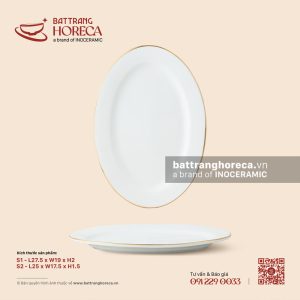 Đĩa bầu dục (oval) lá - Minh Nguyệt chỉ vàng