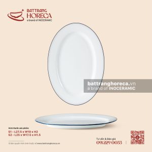 Đĩa bầu dục (oval) lá - Minh Nguyệt chỉ xanh