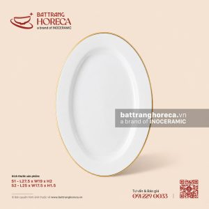 Đĩa bầu dục (oval) lá - Minh Nguyệt chỉ vàng