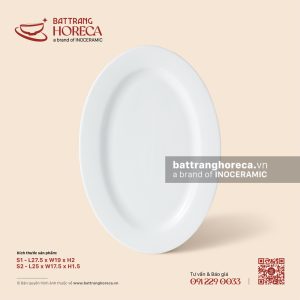 Đĩa bầu dục (oval) lá - Minh Nguyệt