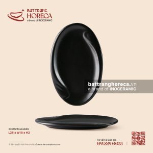 Đĩa bầu dục (oval) lụa 28 x 18cm - U Linh