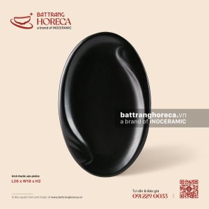 Đĩa bầu dục (oval) lụa 28 x 18cm - U Linh