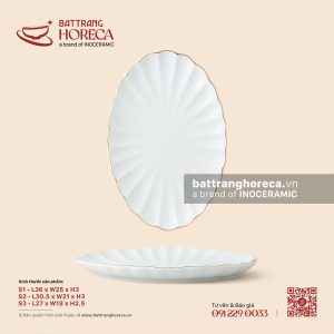 Đĩa bầu dục (oval) múi - Minh Nguyệt chỉ vàng