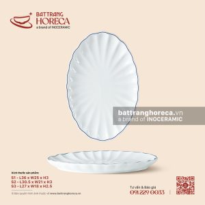 Đĩa bầu dục (oval) múi - Minh Nguyệt chỉ xanh