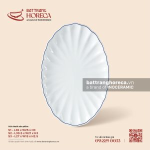 Đĩa bầu dục (oval) múi - Minh Nguyệt chỉ xanh