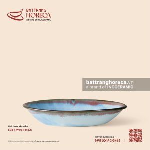 Đĩa bầu dục (oval) sâu 24 x 16cm - Diêm Lam