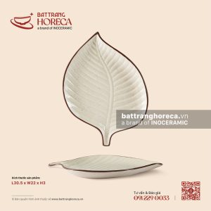 Đĩa lá đề 30.5 x 22cm - Trứng Sáo