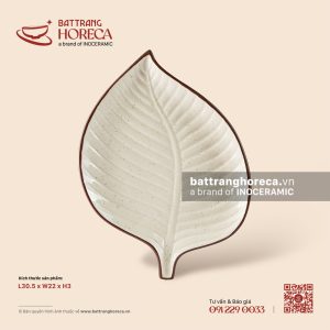 Đĩa lá đề 30.5 x 22cm - Trứng Sáo