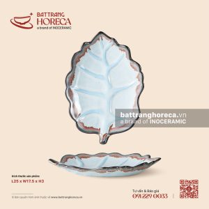 Đĩa lá hồng 25 x 17.5cm - Diêm Lam