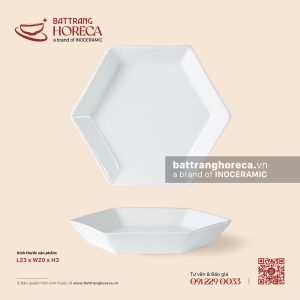Đĩa lục giác 23 x 20cm - Minh Nguyệt