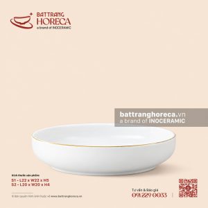 Đĩa salad (bát Nhật) cao - Minh Nguyệt chỉ vàng