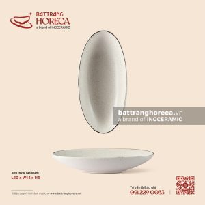 Đĩa salad bầu dục (oval) sâu 30 x 14cm - Ưu Đàm